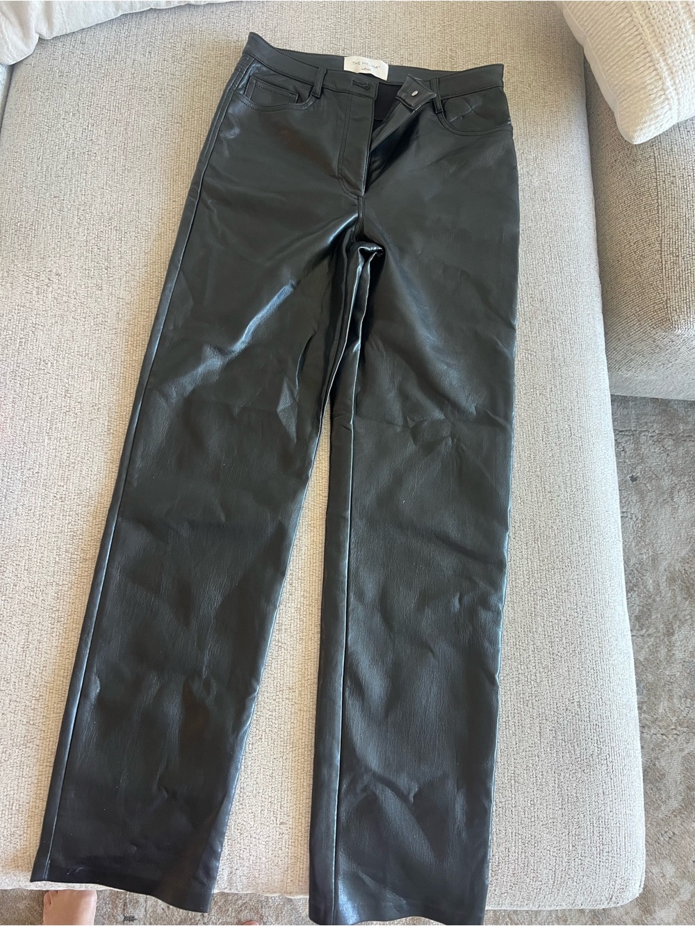 Wilfred Black Faux Leather Waistband Pants